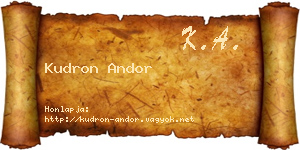 Kudron Andor névjegykártya