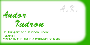 andor kudron business card